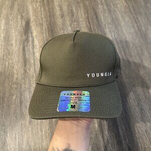 Youngla Young La Trucker Spell Out Baseball Cap Hat Olive Green New